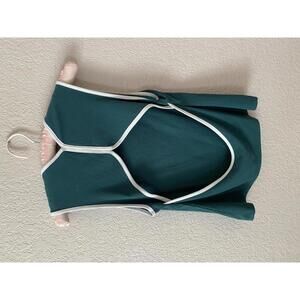 Wild Fable Ribbed Tank Top W/ Open Back Size Large Teal Green